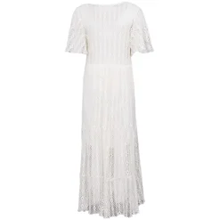 HOLLY AND JOEY Robe miami dentelle manches courtes col v Femme BLANC ECRU