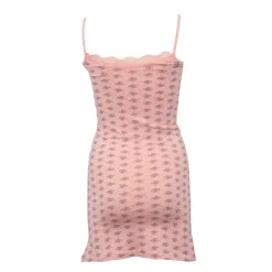 BILL TORNADE Robe nuisette coton saumon avec col à dentelle Femme ORANGE CLAIR New