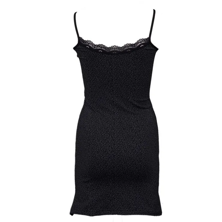 BILL TORNADE Robe nuisette e imprimé coeurs blancs Femme NOIR Discount