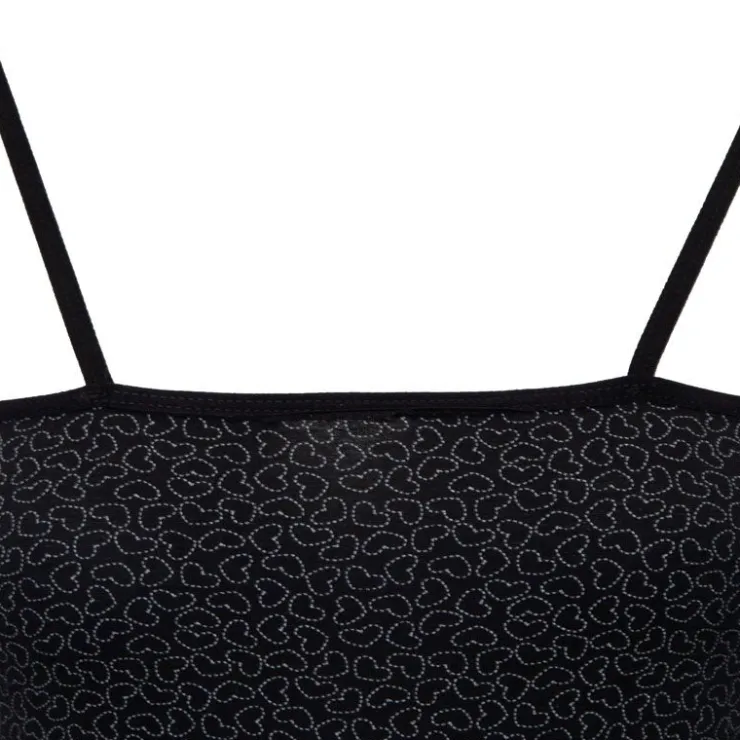 BILL TORNADE Robe nuisette e imprimé coeurs blancs Femme NOIR Discount