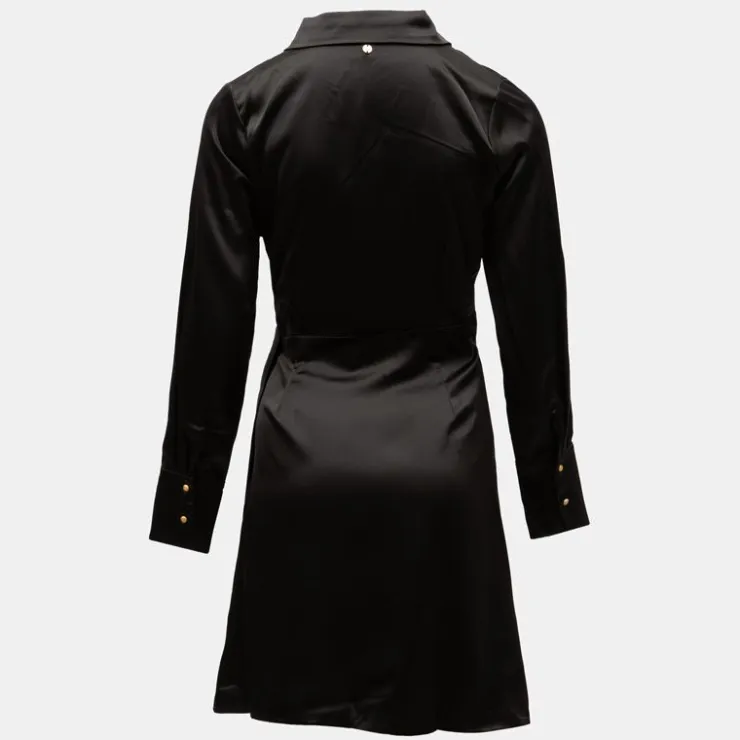 DEELUXE 74 Robe portefeuille effet satiné umbelli black Femme NOIR Clearance