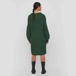 VILA Robe pull en maille manches longues Femme VERT FONCE New