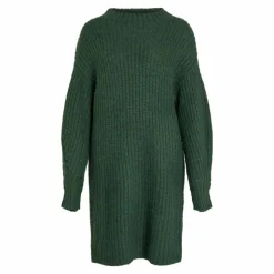 VILA Robe pull en maille manches longues Femme VERT FONCE New