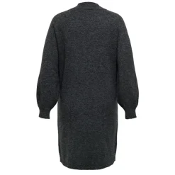 ONLY CARMAKOMA Robe pull longue en maille col montant manches ballons Femme GRIS FONCE Clearance