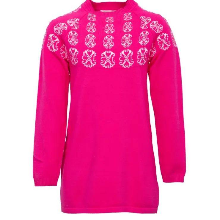 CXL BY CHRISTIAN LACROIX Robe pull maille fine manches longues imprimé logo Fille ROSE Clearance