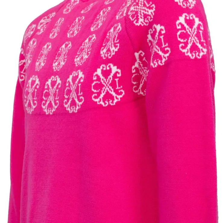 CXL BY CHRISTIAN LACROIX Robe pull maille fine manches longues imprimé logo Fille ROSE Clearance