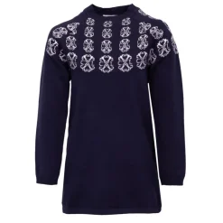 CXL BY CHRISTIAN LACROIX Robe pull maille fine manches longues imprimé logo Fille BLEU FONCE