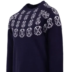 CXL BY CHRISTIAN LACROIX Robe pull maille fine manches longues imprimé logo Fille BLEU FONCE