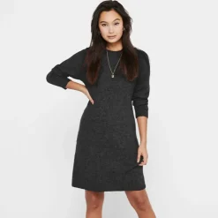 ONLY Robe pull Sallie en maille à col rond Femme NOIR Hot