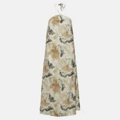 OBJECT Robe Sally dos nu imprimé à nouer java Femme MARRON CLAIR