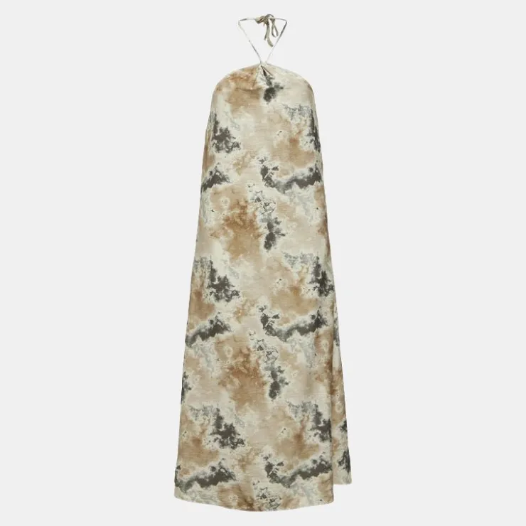 OBJECT Robe Sally dos nu imprimé à nouer java Femme MARRON CLAIR