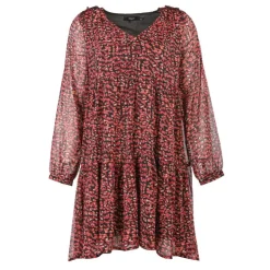 DEELUXE 74 Robe sola imprimée noir et rouge Femme ROSE Discount