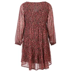 DEELUXE 74 Robe sola imprimée noir et rouge Femme ROSE Discount