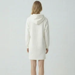 LES TROPEZIENNES PAR M.BELARBI Robe sweat à capuche zippée avec ilitilaes brodées Femme BLANC Online