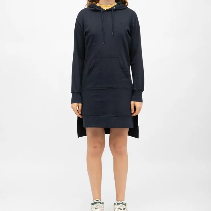 BILL TORNADE Robe sweat courte mary asymétrique coton Femme BLEU FONCE Hot