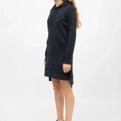 BILL TORNADE Robe sweat courte mary asymétrique coton Femme BLEU FONCE Hot