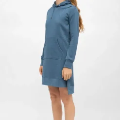 BILL TORNADE Robe sweat courte mary asymétrique coton Femme BLEU