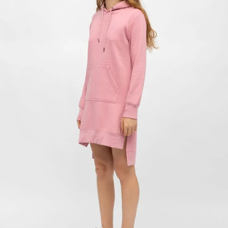 BILL TORNADE Robe sweat courte mary asymétrique coton Femme ROSE