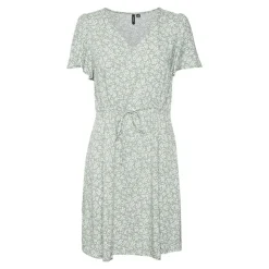 VERO MODA Robe verte manches courtes à petites fleurs Femme VERT CLAIR New