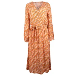 LA PETITE ETOILE Robe yazzi manches longues col v Femme ORANGE Outlet