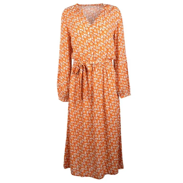 LA PETITE ETOILE Robe yazzi manches longues col v Femme ORANGE Outlet
