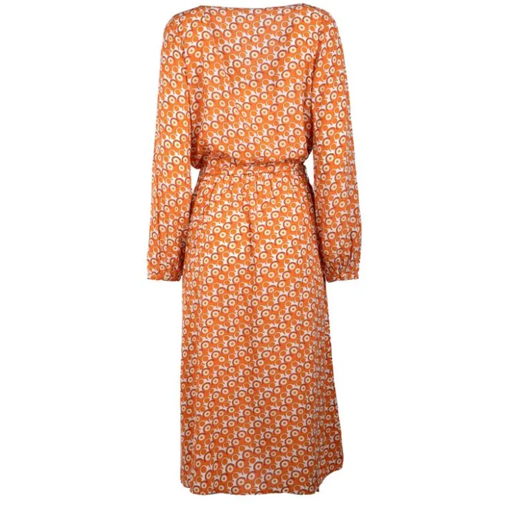 LA PETITE ETOILE Robe yazzi manches longues col v Femme ORANGE Outlet