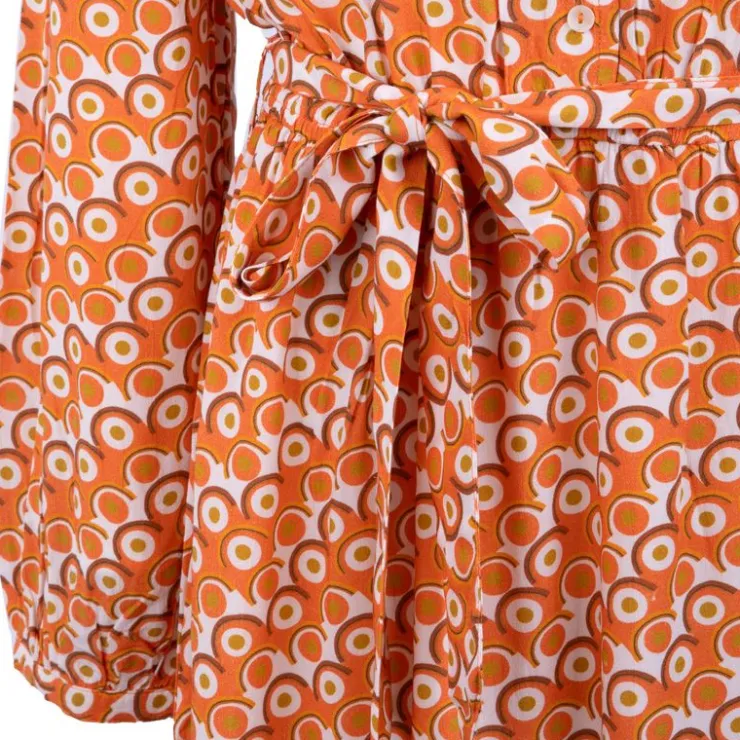 LA PETITE ETOILE Robe yazzi manches longues col v Femme ORANGE Outlet
