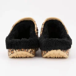 KELARA Sabots fourrés à motif léopard Femme MARRON CLAIR Discount