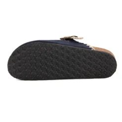 BURTON OF LONDON Sabots fourrés liseré crochets Sunny Femme BLEU FONCE Outlet