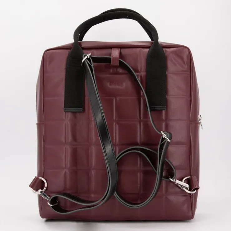 O BAG Sac à dos porté main anse tissu 37x31x10cm Femme BORDEAUX Sale