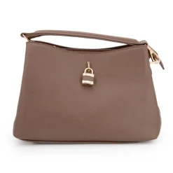 TORRENTE Sac à main avec cadenas 26x20x10cm Femme MARRON Hot