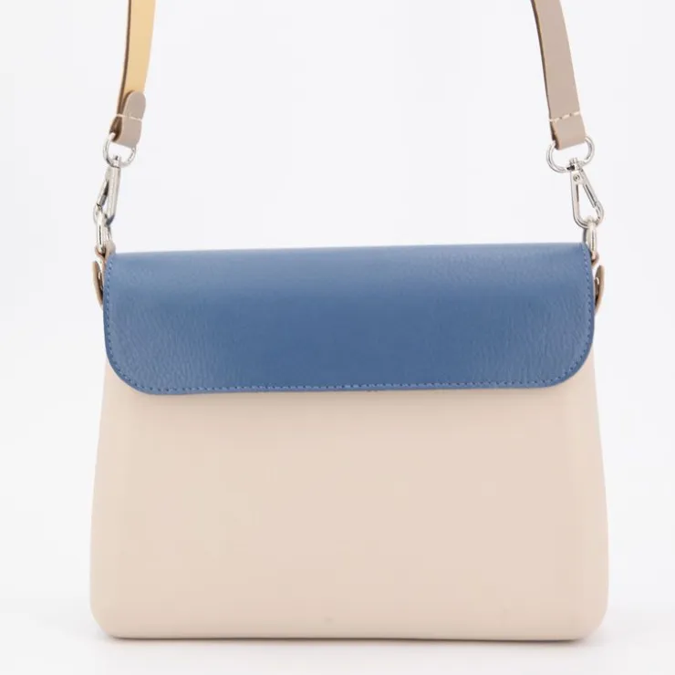 O BAG Sac à main bandoulière amovible rabat 25x20x7cm Femme BEIGE Online