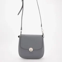 O BAG Sac à main bandoulière amovible rabat fermoir tourniquet Femme GRIS Online