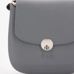 O BAG Sac à main bandoulière amovible rabat fermoir tourniquet Femme GRIS Online