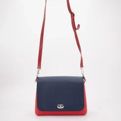 O BAG Sac à main bandoulière amovible rabat fermoir tourniquet 24x20x6cm Femme ROUGE Hot