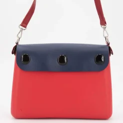 O BAG Sac à main bandoulière amovible rabat fermoir tourniquet 24x20x6cm Femme ROUGE Hot