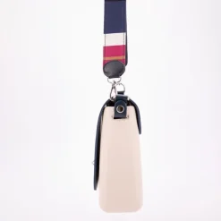 O BAG Sac à main bandoulière amovible rabat fermoir tourniquet 24x20x6cm Femme BEIGE Outlet