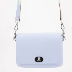 O BAG Sac à main bandoulière amovible rabat fermoir tourniquet Femme BLEU CIEL Outlet