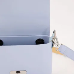 O BAG Sac à main bandoulière amovible rabat fermoir tourniquet Femme BLEU CIEL Outlet