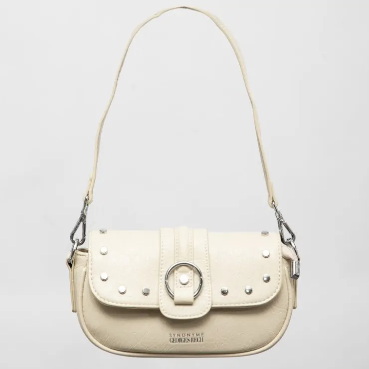 GEORGES RECH Sac à rabat avec anneau argenté taysir 24x5x14cm Femme BLANC ECRU Discount