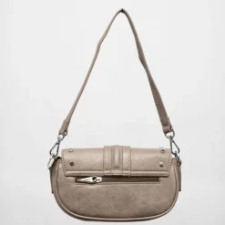 GEORGES RECH Sac à rabat avec anneau argenté taysir 24x5x14cm Femme GRIS New