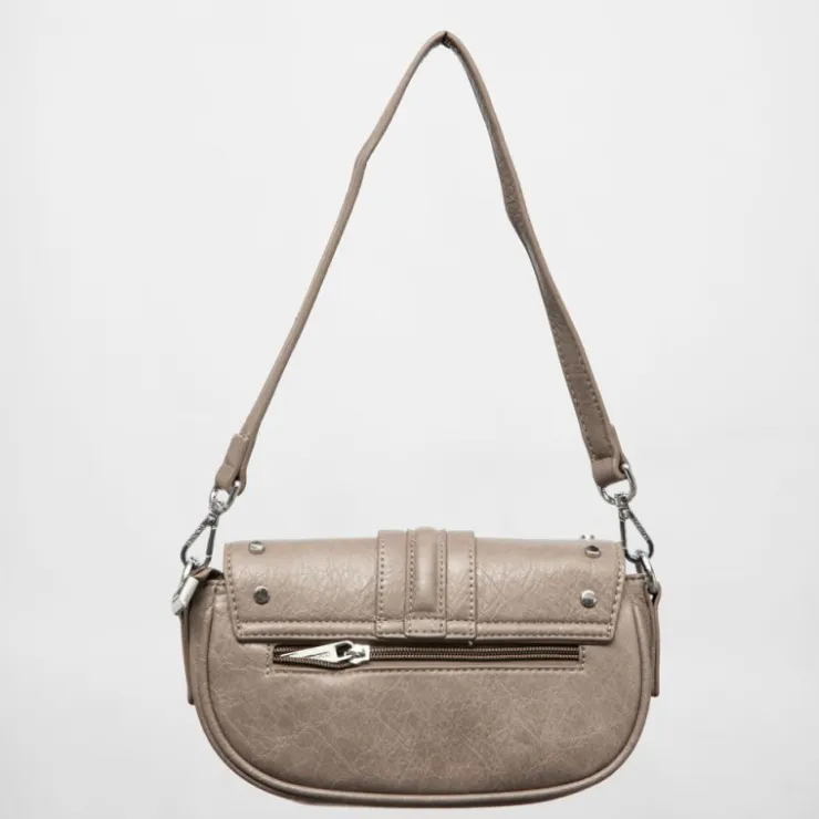 GEORGES RECH Sac à rabat avec anneau argenté taysir 24x5x14cm Femme GRIS New