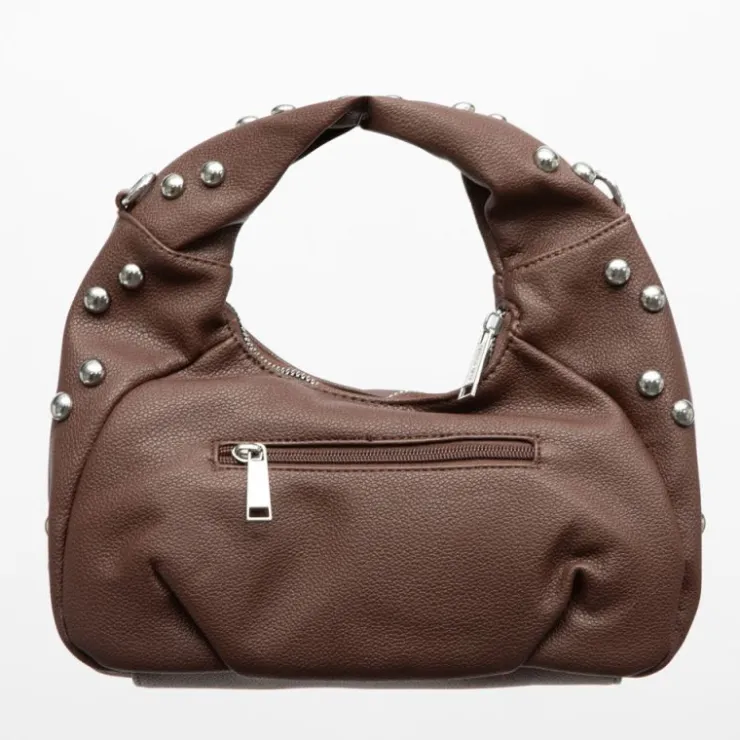 TORRENTE Sac baguette à clous avec anse ajustable 28x10x20cm Femme MARRON FONCE Sale