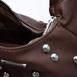 TORRENTE Sac baguette à clous avec anse ajustable 28x10x20cm Femme MARRON FONCE Sale