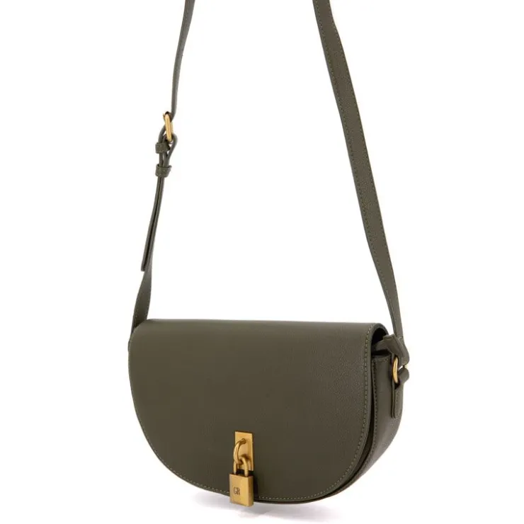 GEORGES RECH Sac bandoulière motif serpent romelie avec cadenas décoratif doré 27x15x7cm Femme KAKI Outlet