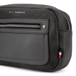 BILL TORNADE Sac ceinture similicuir texturé 26x16x5cm Homme GRIS FONCE Discount