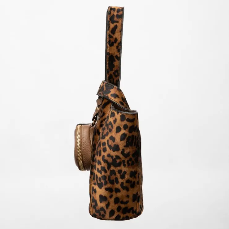 GEORGES RECH Sac imprimé léopard taissir 20x10x18cm avec trousse amovible Femme MARRON