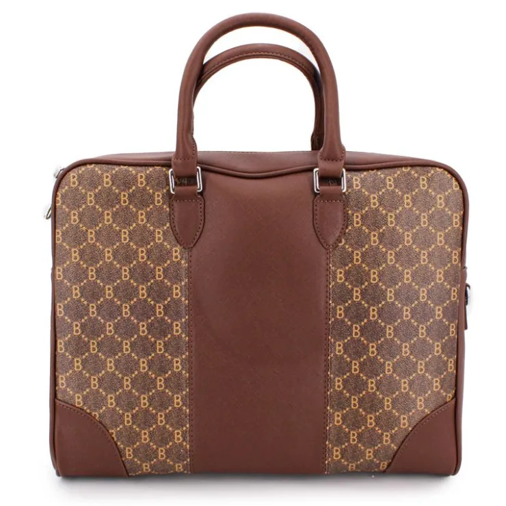 BILL TORNADE Sac ordinateur à motif Femme MARRON New