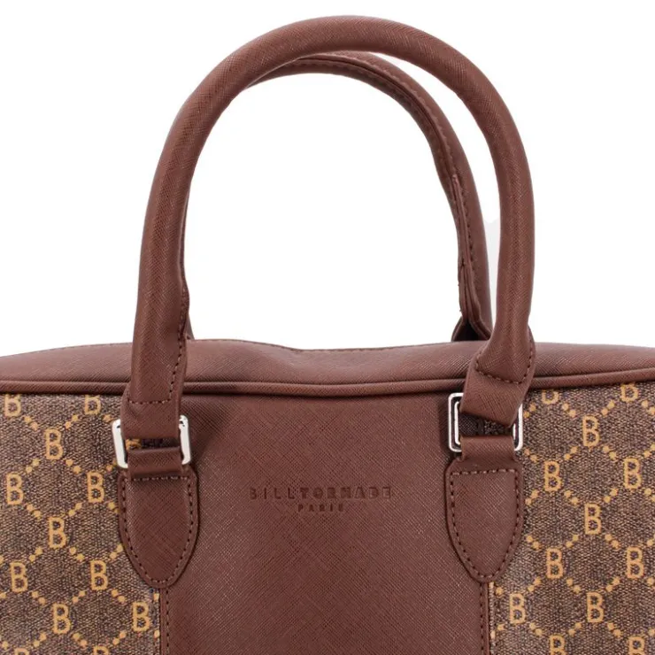 BILL TORNADE Sac ordinateur à motif Femme MARRON New