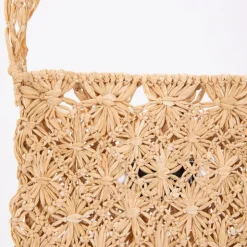 ANTIK BATIK Sac paille 17x23cm lybie à franges bandoulière Femme BEIGE Online